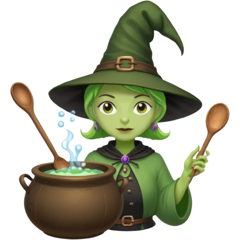 green witch cooking potion emoji