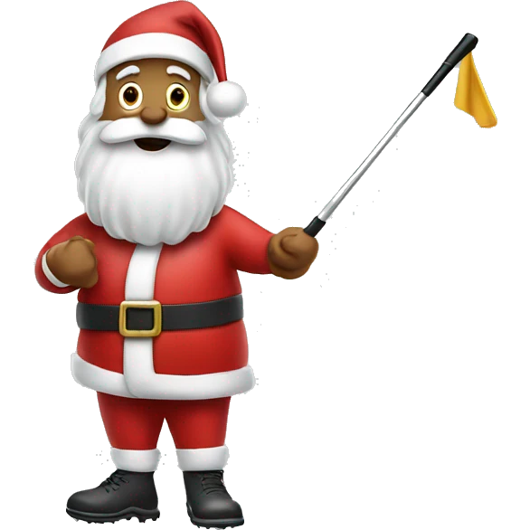 Santa playing golf emoji