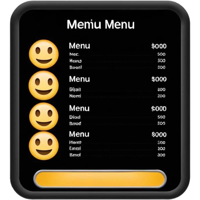 digital menu board emoji