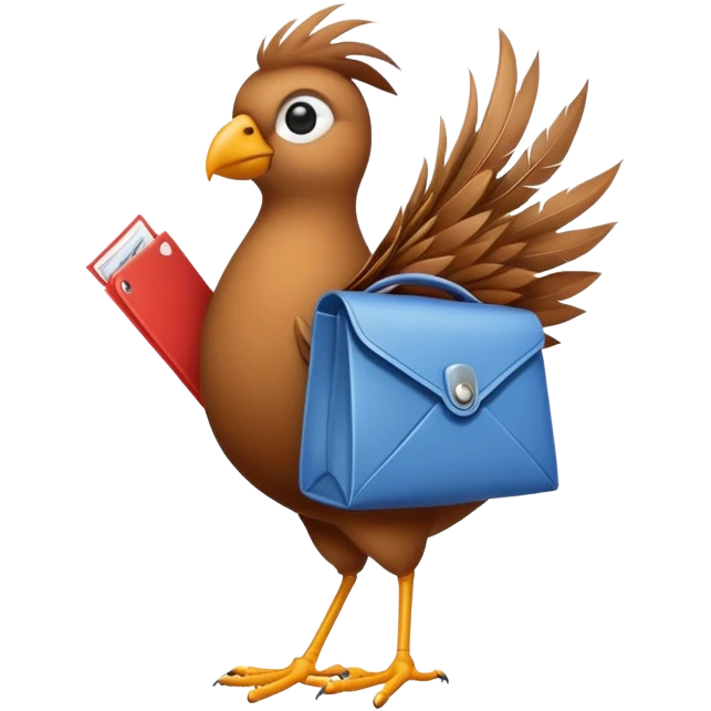 bird with mail bag  emoji