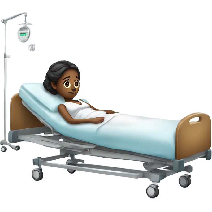 Realistic women in hospital bed emoji