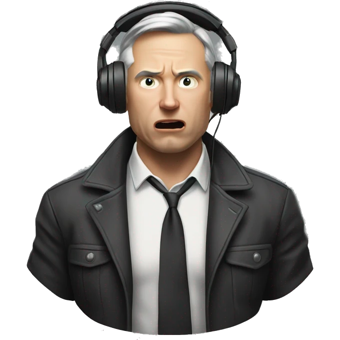 eln musk with a gaming headset on being mad emoji