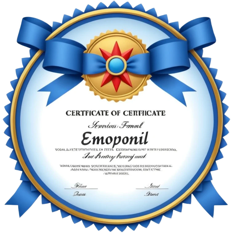 certificat blue emoji