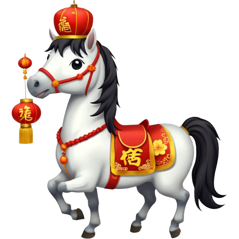 help me develop 10 emoji stickers, for CNY, cartoon horse stickers emoji