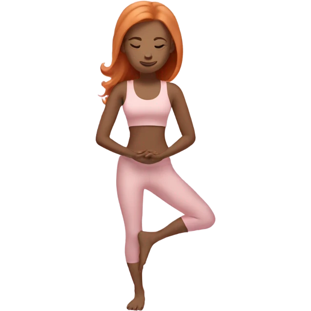 Ginger yoga girl light pink clothes  emoji
