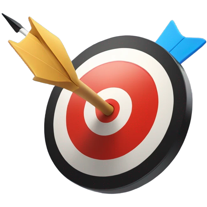 An arrow flying past the target, symbolizing poorly targeted advertising. emoji