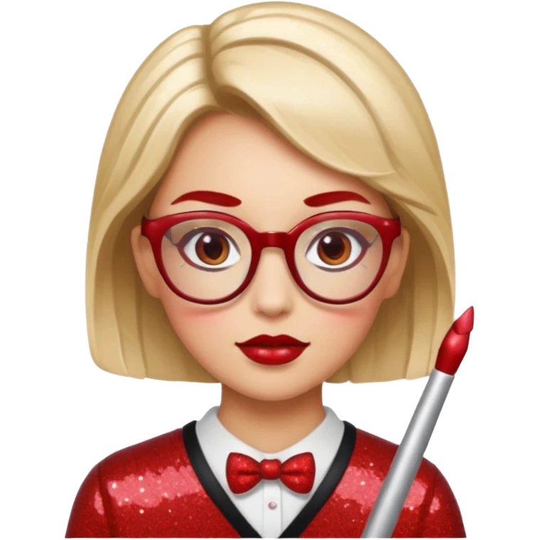 glitter red nerd emoji