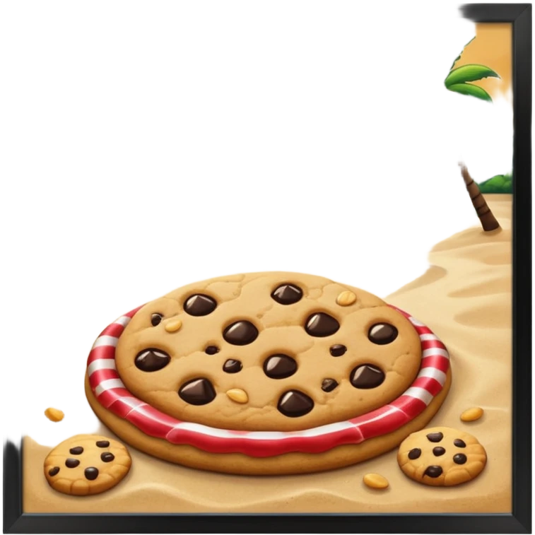 beach with cookie emoji