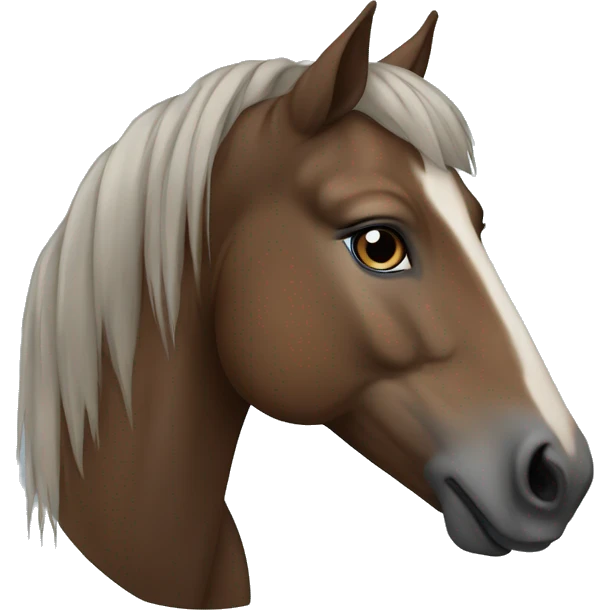 brown Noriker horse portrait with blue eyes emoji
