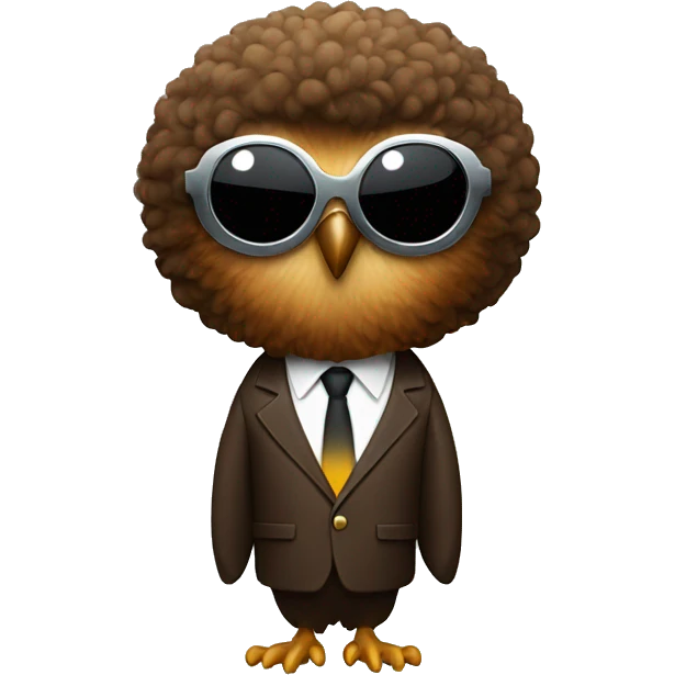 A brown owl with a Afro sunglasses and a disco suit emoji