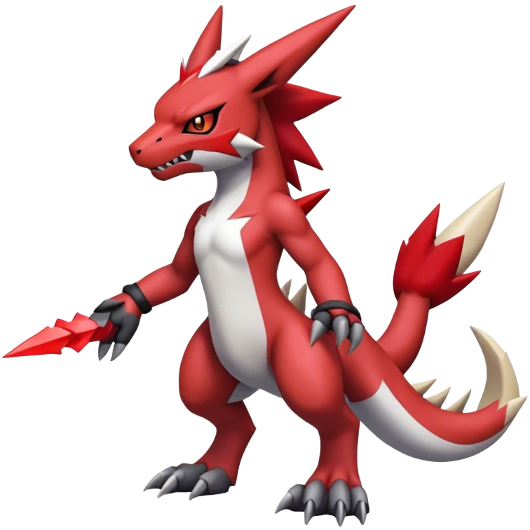 Edgy Cool Beautiful Guilmon-Zangoose-Zoroark, full body emoji