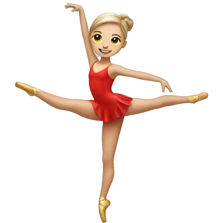 white rhythmic gymnast in a red suit emoji