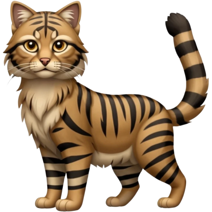 Realistic wild natural Syrian Wildcat, full body emoji