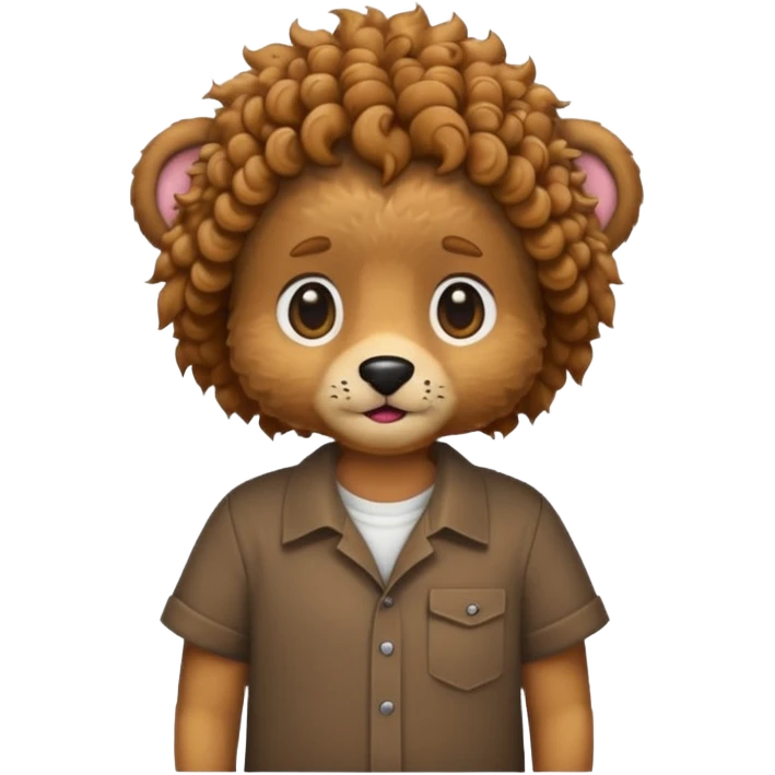 curly short hair animal with shirts  emoji