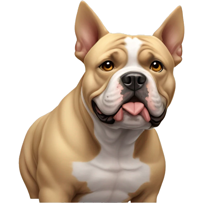4k xl american bully with pointy ears emoji