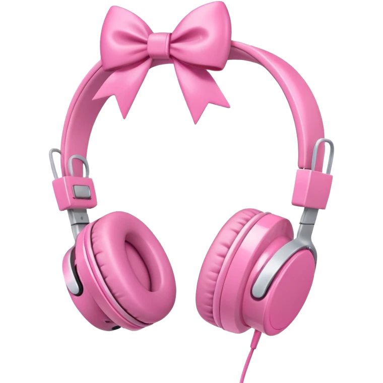  cute headphones with a pink bow  emoji