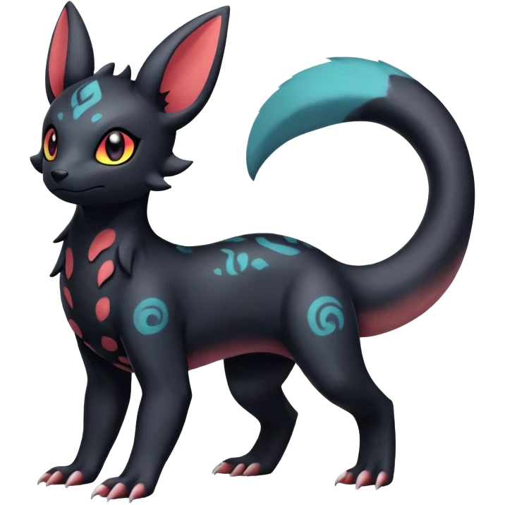 Pastel Salandit-Umbreon-Fakémon-hybrid-creature (full body)  emoji