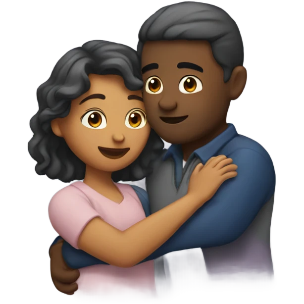 Man and woman hugging and kissing emoji