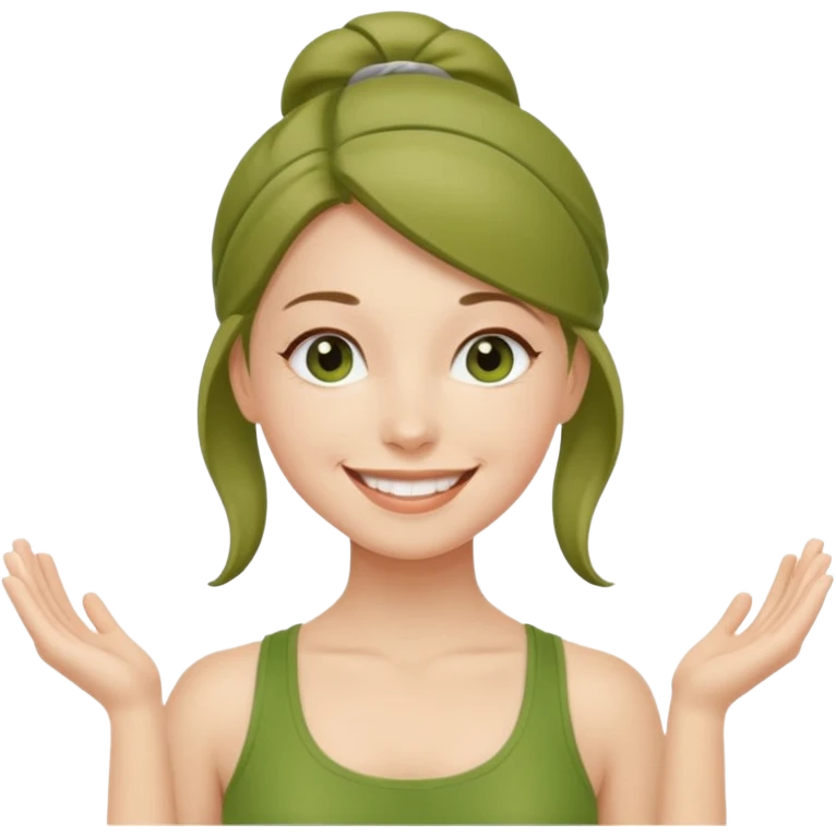 pilates girl in green olive set emoji