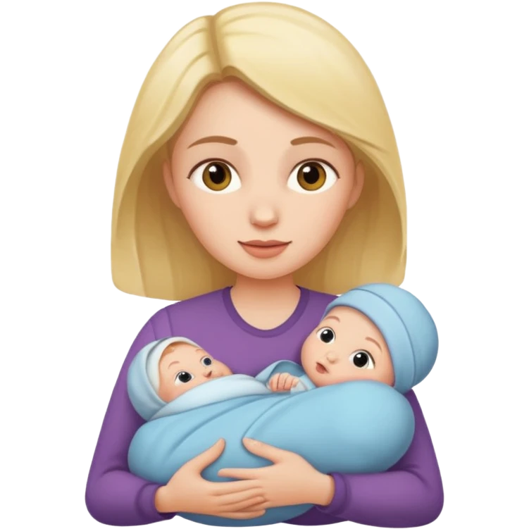 Woman is holding a baby  emoji