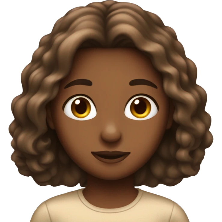 long hair brwn girl, fair skin emoji