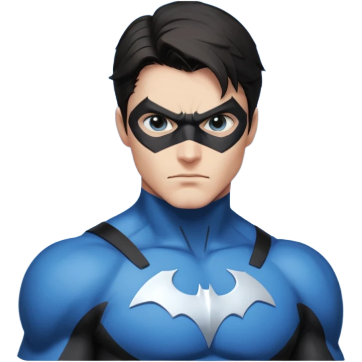 nightwing with white eyes analyzing evidence emoji