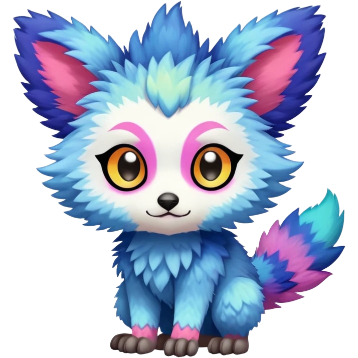  Colorful Kawaii Trico FurSona Fakemon Full Body emoji