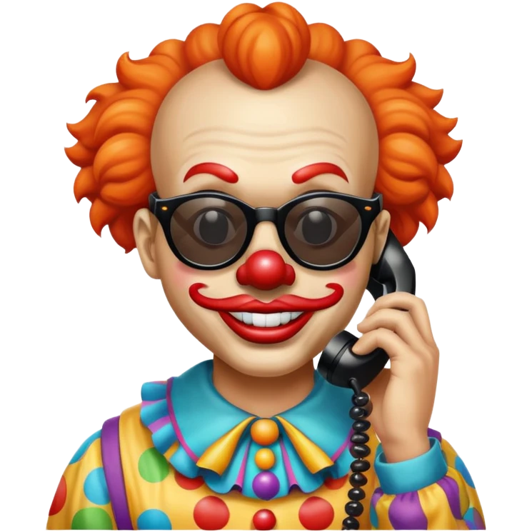 Clowns wear sunglasses to talk on the phone emoji