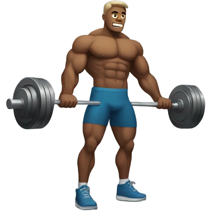 Muscular man lifting weights emoji
