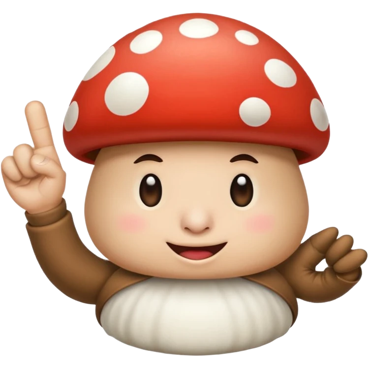 Mushroom flipping the bird emoji