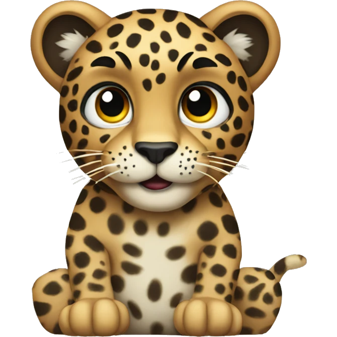Leopard sitting with it back to camera emoji