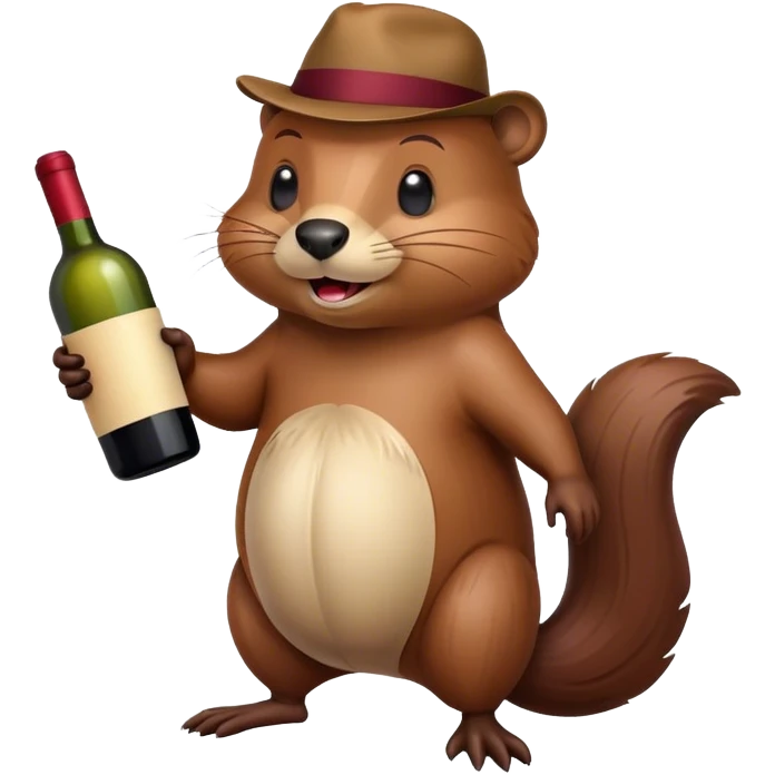 Beaver with wine emoji