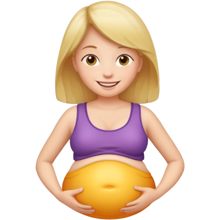 Girl with inflating belly emoji