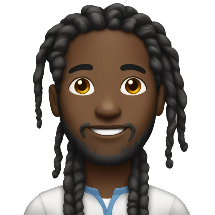Black man with dreads in ponytail  emoji