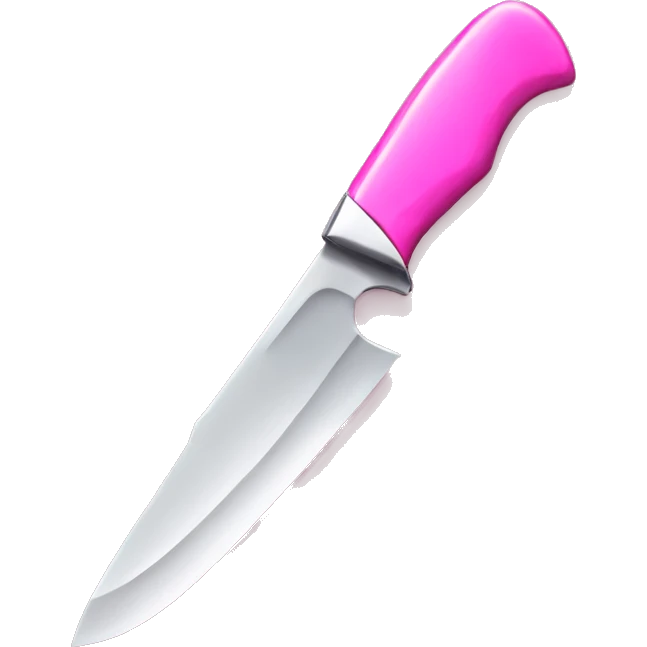 Pink knife with a glossy touch emoji