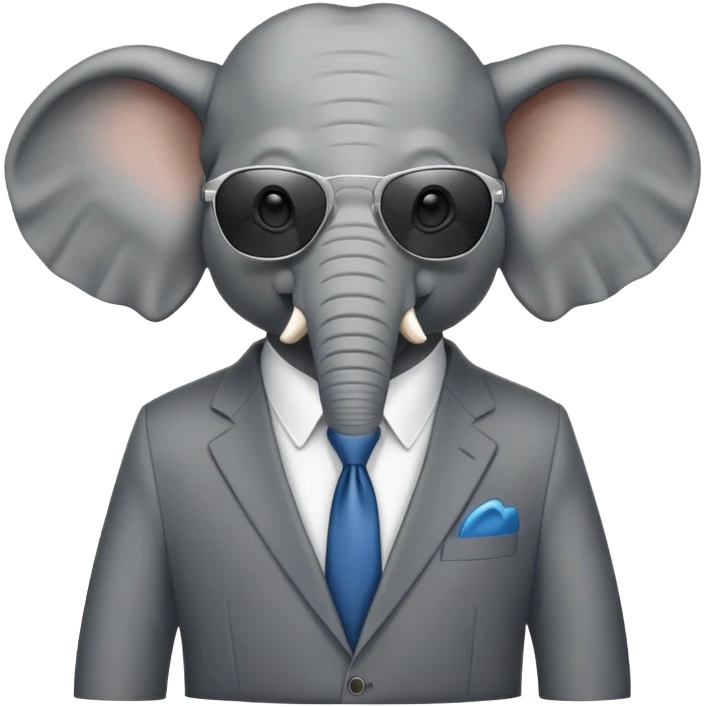 elephant gangster with sunglasses and suit emoji