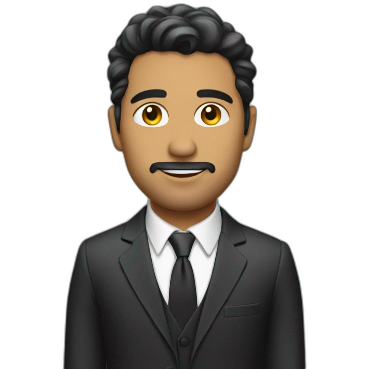 Hispanic man in a suite emoji
