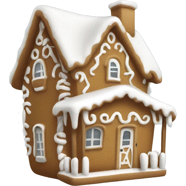 white gingerbread cozy house emoji