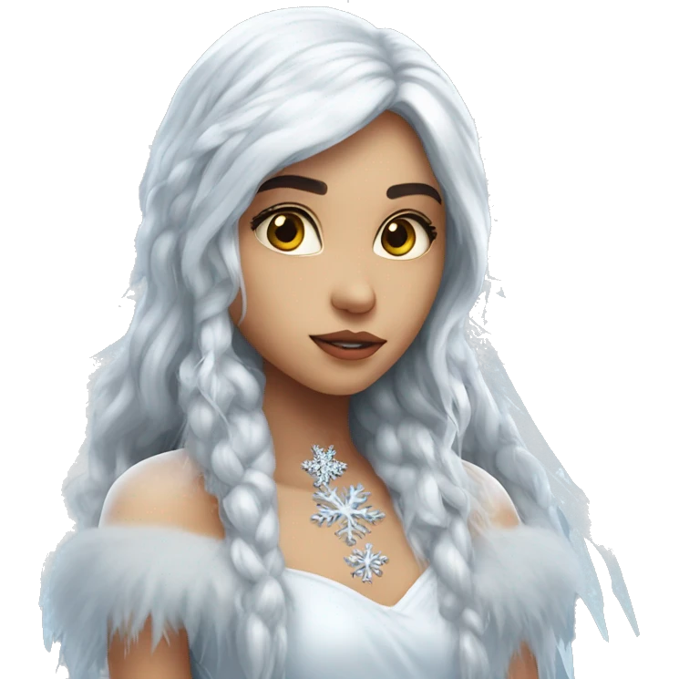 big wings, hood, silver, icy ,snowflake, Beautiful, fairy, long hair emoji