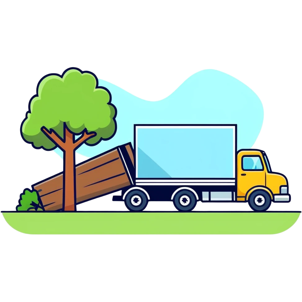 Truck hitting tree emoji