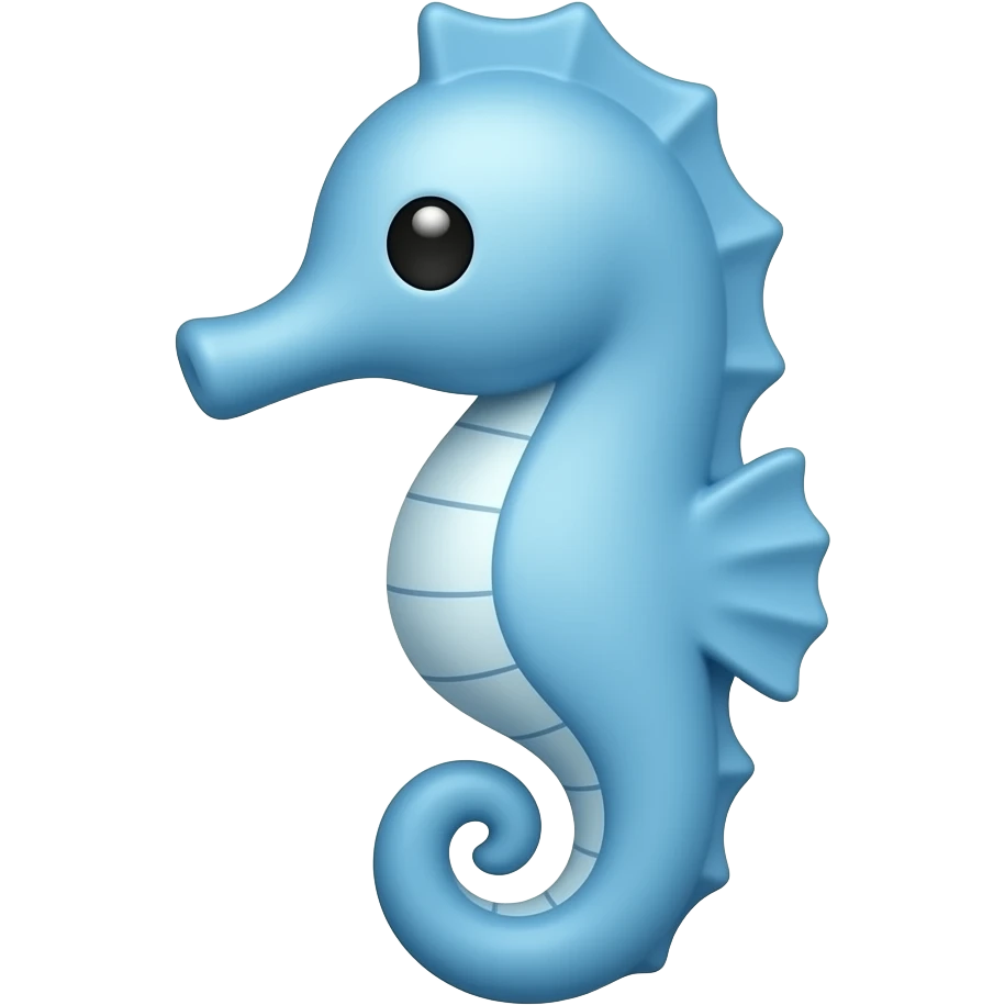 Custom iOS emoji with no blur and a white background. The topic of the emoji is "seahorse". It MUST maintain the general apple iOS emoji style. emoji