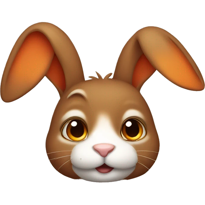 Brown and orange rabbit emoji
