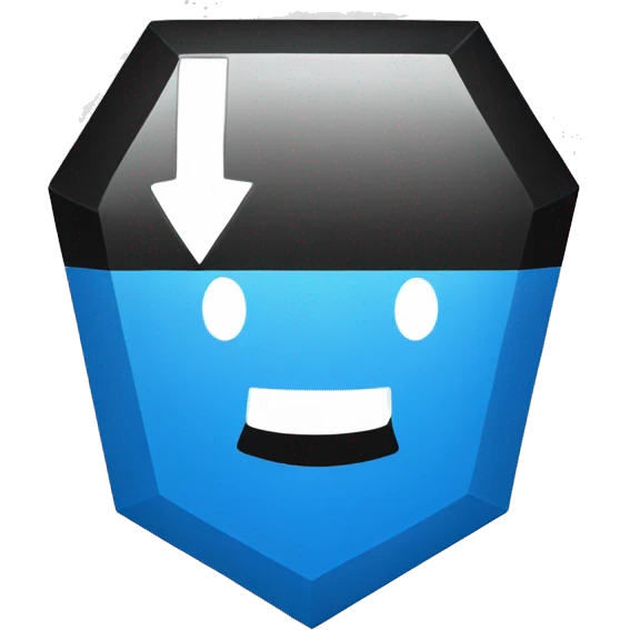 Blue octagonal shape with a black check mark in the middle emoji