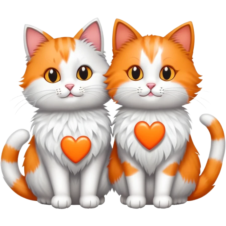 Cats with heart  emoji