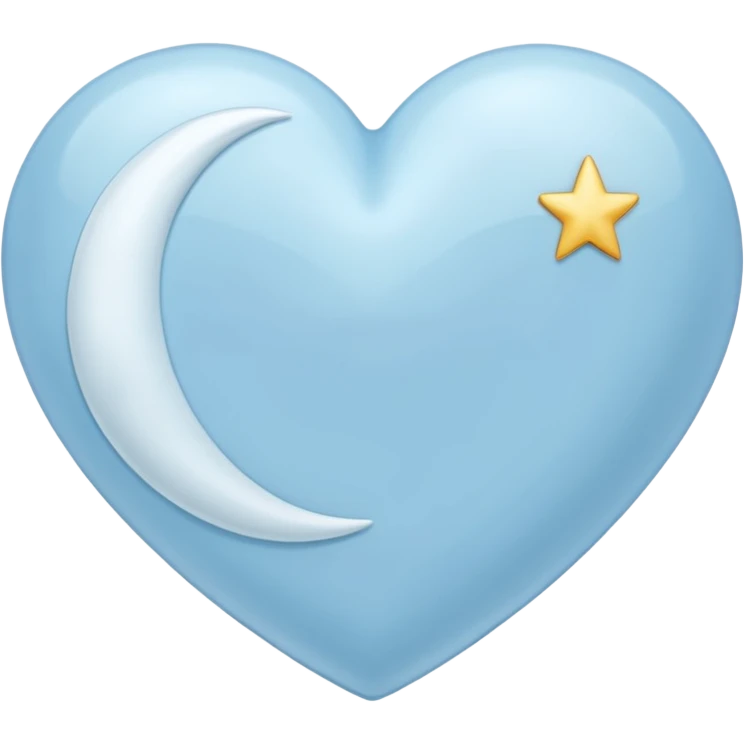 white heart with a moon motif emoji