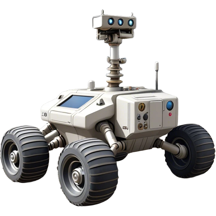Cinematic Realistic Moon Rover – A rugged, high-tech vehicle traversing the Moon’s dusty surface. Its thick wheels leave tracks in the fine lunar regolith, with Earth hanging in the distant sky. Every mechanical detail of the rover is meticulously rendered, emphasizing its role in human exploration. emoji
