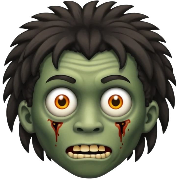 Faça um jovem zombie, com o cabelo de índio com a franja reta emoji