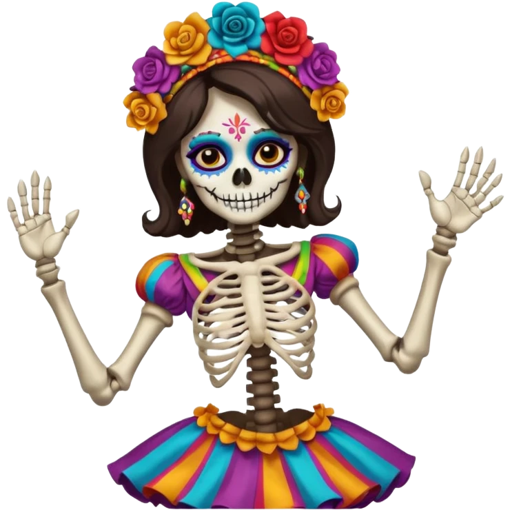 Mexican day of the dead- one female dancing skeleton  emoji