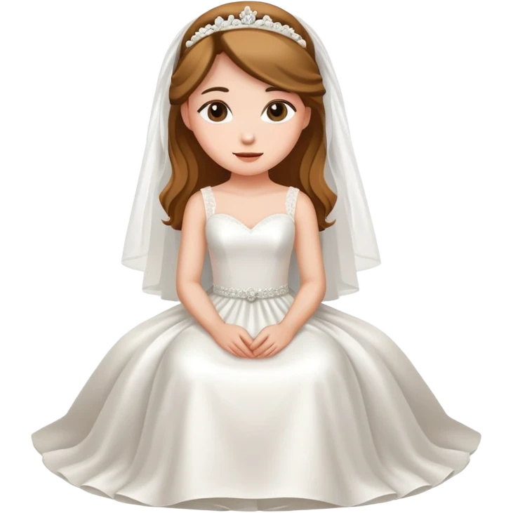 A beautiful girl wearing a wedding dress sitting emoji
