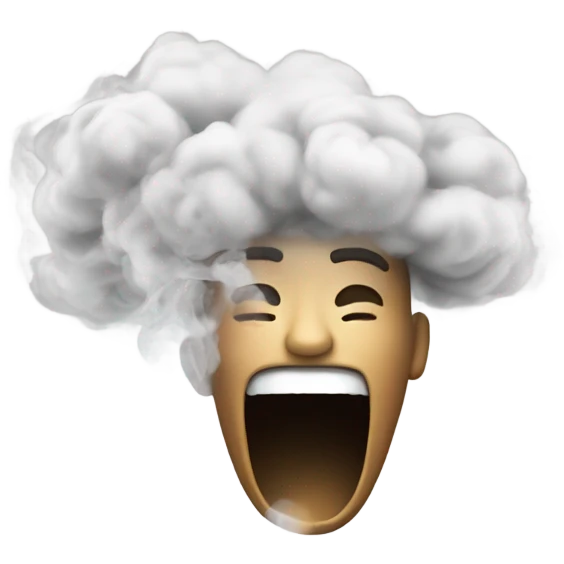 smoke coming from mouth emoji